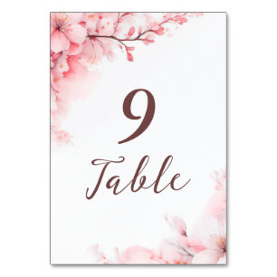Numeração De Mesa Casamento Floral de Sakura Japonesa