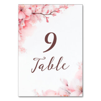 Numeração De Mesa Casamento Floral de Sakura Japonesa