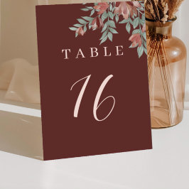 Numeração De Mesa Casamento Floral de Terracota Rústico