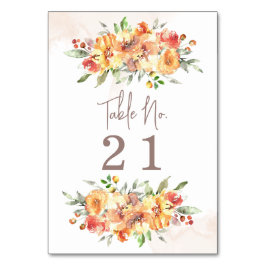 Numeração De Mesa Casamento Floral de Watercolor