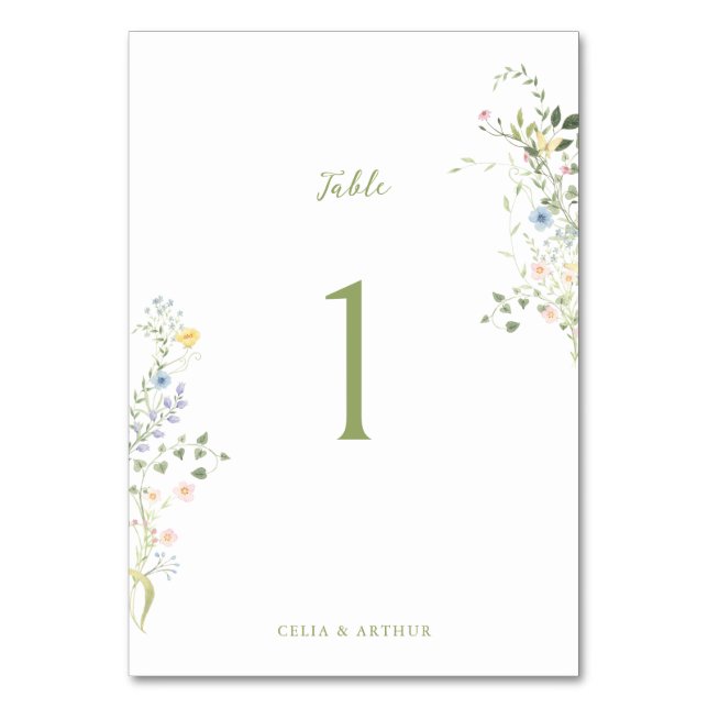 Numeração De Mesa Casamento Floral Delicado (Frente)