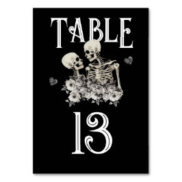 Numeração De Mesa Casamento Floral do Casal Skeleton