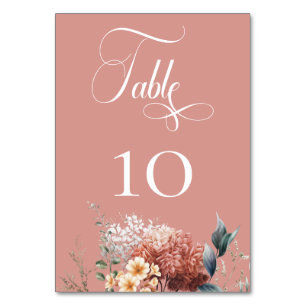 Numeração De Mesa Casamento Floral do Jardim Rosa Romântico Moderno