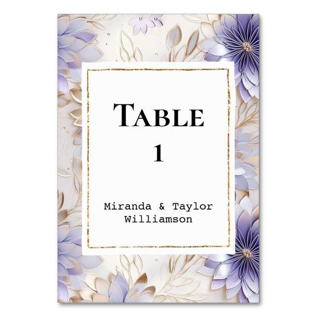 Numeração De Mesa Casamento Floral Dourado com Pérola bonito (Frente)