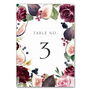Numeração De Mesa Casamento Floral e de Figo de Humor
