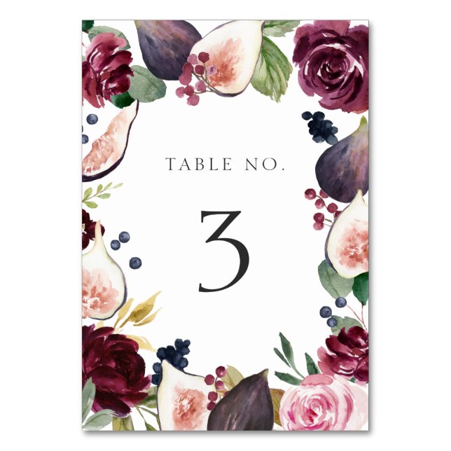 Numeração De Mesa Casamento Floral e de Figo de Humor (Frente)