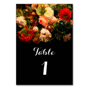 Numeração De Mesa Casamento floral elegante e romântico escuro