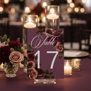 Numeração De Mesa Casamento Floral Elegante e Sofisticado com Tons d