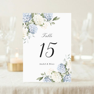 Numeração De Mesa Casamento Floral Elegante Hortênsia Azul Verde