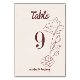 Numeração De Mesa Casamento Floral Elegante Marrom
