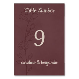 Numeração De Mesa Casamento Floral Elegante Marrom