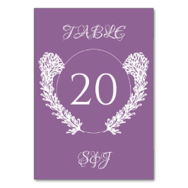 Numeração De Mesa Casamento Floral Elegante Roxo lavanda