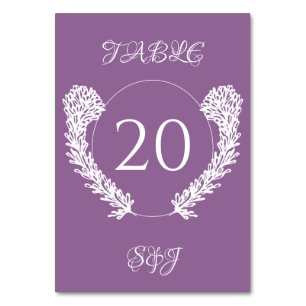 Numeração De Mesa Casamento Floral Elegante Roxo lavanda