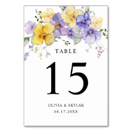 Numeração De Mesa Casamento Floral Empoeirado Brilhante Lavanda Roxa