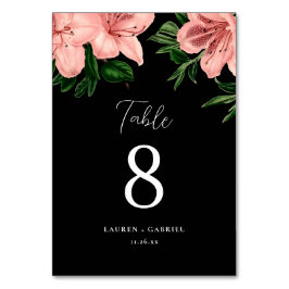 Numeração De Mesa Casamento Floral Escuro-Rosa-Escuro-Elegante