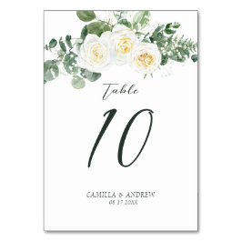Numeração De Mesa Casamento Floral Eucalyptus Rosa Branca Elegante