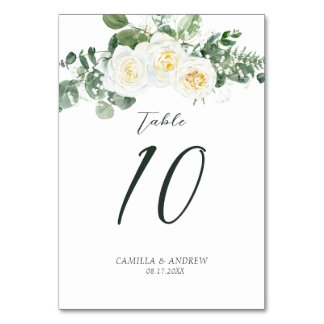Numeração De Mesa Casamento Floral Eucalyptus Rosa Branca Elegante