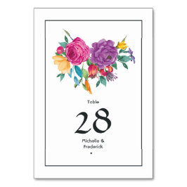Numeração De Mesa Casamento Floral Fiesta Aquarela
