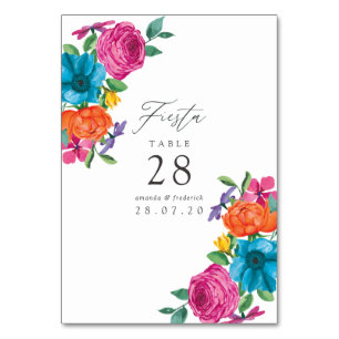 Numeração De Mesa Casamento Floral Fiesta Aquarela