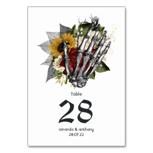 Numeração De Mesa Casamento Floral Gótico Outonal Rústico