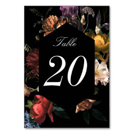 Numeração De Mesa Casamento Floral Holandês Dark Moody Romântico