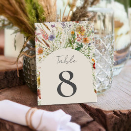 Numeração De Mesa Casamento Floral Minimalista Boho Wildflower