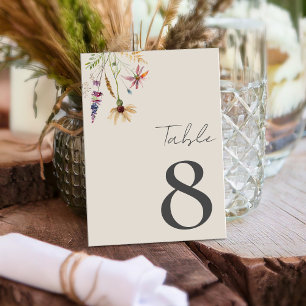 Numeração De Mesa Casamento Floral Minimalista Boho Wildflower