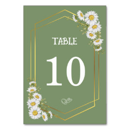 Numeração De Mesa Casamento Floral Minimalista Dourado Sage Green