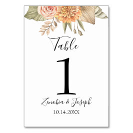 Numeração De Mesa Casamento Floral Mínimo Leaf Boho