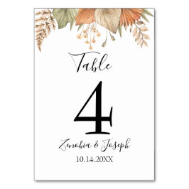 Numeração De Mesa Casamento Floral Mínimo Leaf Boho