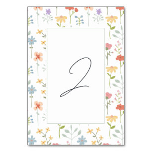 Numeração De Mesa Casamento Floral Moderno Boho Chic Wildflower