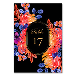 Numeração De Mesa Casamento Floral Moderno em Aquarela Chic
