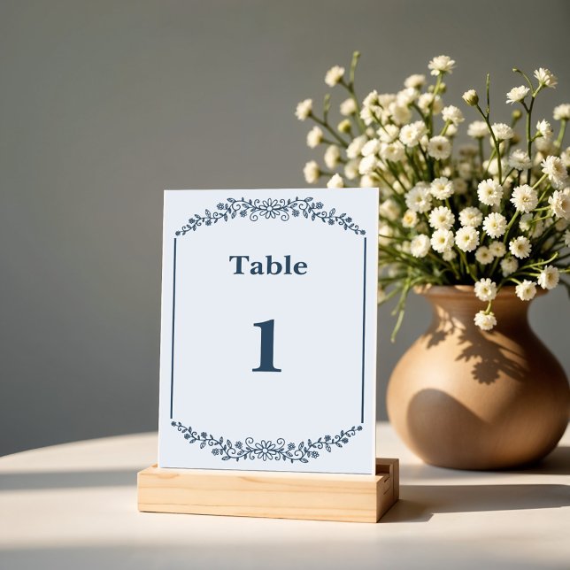 Numeração De Mesa Casamento Floral Monocromático Russo (Criador carregado)