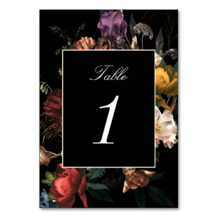 Numeração De Mesa Casamento Floral Neerlandês Dark Moody Romântico