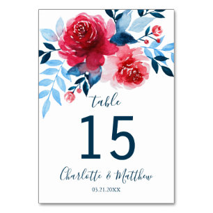 Numeração De Mesa Casamento Floral Personalizado De Aquarela