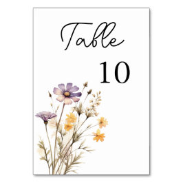 Numeração De Mesa Casamento Floral Púrpura Elegante