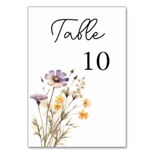 Numeração De Mesa Casamento Floral Púrpura Elegante