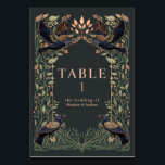 Numeração De Mesa Casamento Floral Raven Gótico Encantado e rosa Dou<br><div class="desc">Design de casamento elegante e gótico com corvos e folhagem. Este design apresenta corvos azuis escuros e folhas verdes sábias com sotaques de ouro rosa contra cinzas de carvão. Correspondência de Itens em nosso compro para um tema completo de festa. Design não é folha de papel real. Os itens são...</div>