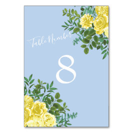 Numeração De Mesa Casamento Floral Rosa Azul Claro Amarelo e Pálido