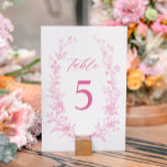 Numeração De Mesa Casamento Floral Rosa Clássico Chinoiserie<br><div class="desc">Chinoiserie Clássica Cor-de-Rosa Numeração de Mesa de Casamento Floral</div>