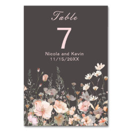 Numeração De Mesa Casamento Floral Rosa Rosa-Blush Primavera