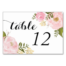 Numeração De Mesa Casamento Floral Rosa Rosa Moderno