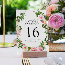 Numeração De Mesa Casamento Floral Rosa Suave