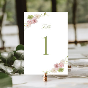 Numeração De Mesa Casamento Floral Rosa Verde