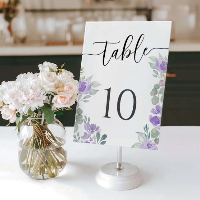 Numeração De Mesa Casamento Floral Roxo Boho (Criador carregado)