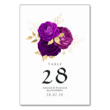 Casamento Floral Roxo e Dourado Vintage