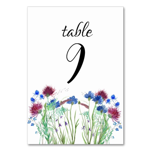 Numeração De Mesa Casamento Floral Rustic Boho Wildflower (Frente)