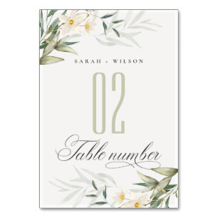 Numeração De Mesa Casamento Floral Rustic Elegant White Greenery