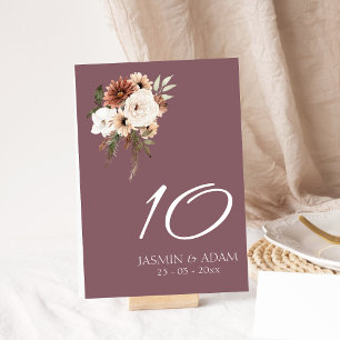 Numeração De Mesa Casamento Floral Rústico e Pêssego