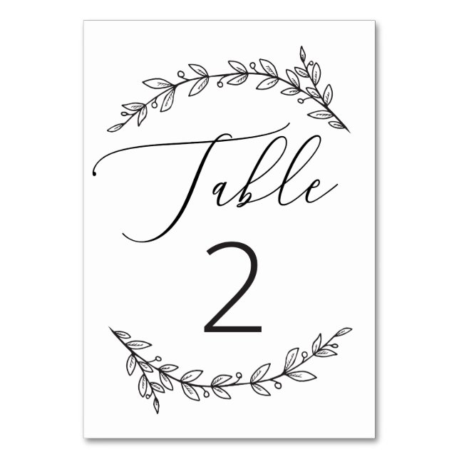 Numeração De Mesa Casamento floral rústico em preto e branco (Frente)